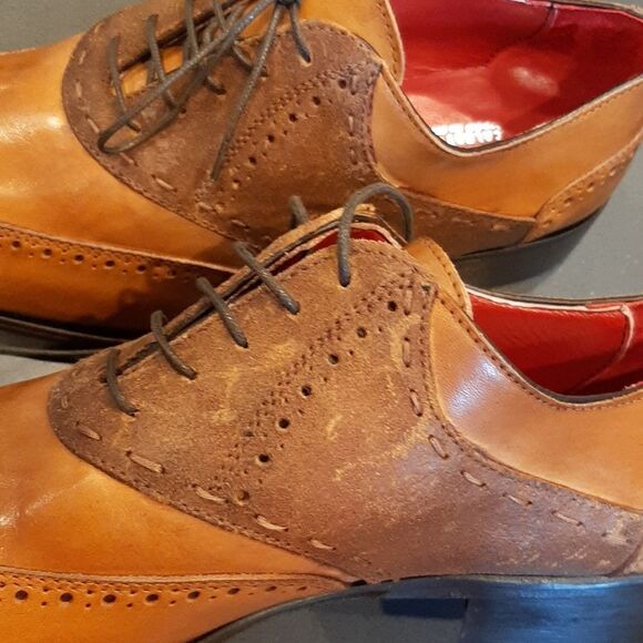 i Maschi Calzature Vitello Cuoio Brown Leather Oxfords